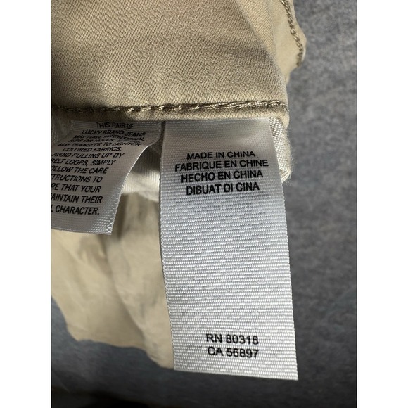 Lucky Brand 363 Straight Pants Mens 31x32 Khaki Beige Stretch Casual Cotton - Picture 6 of 10